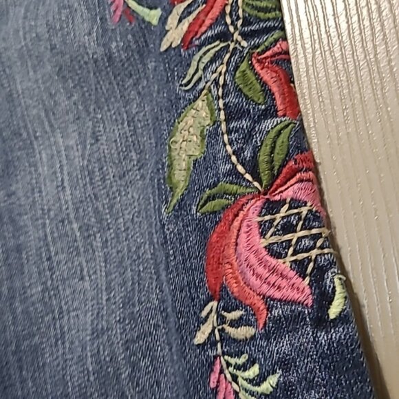 KUT From THE KLOTH Embroidery boho Reese ankle straight leg denim jeans size 8 - Picture 4 of 6